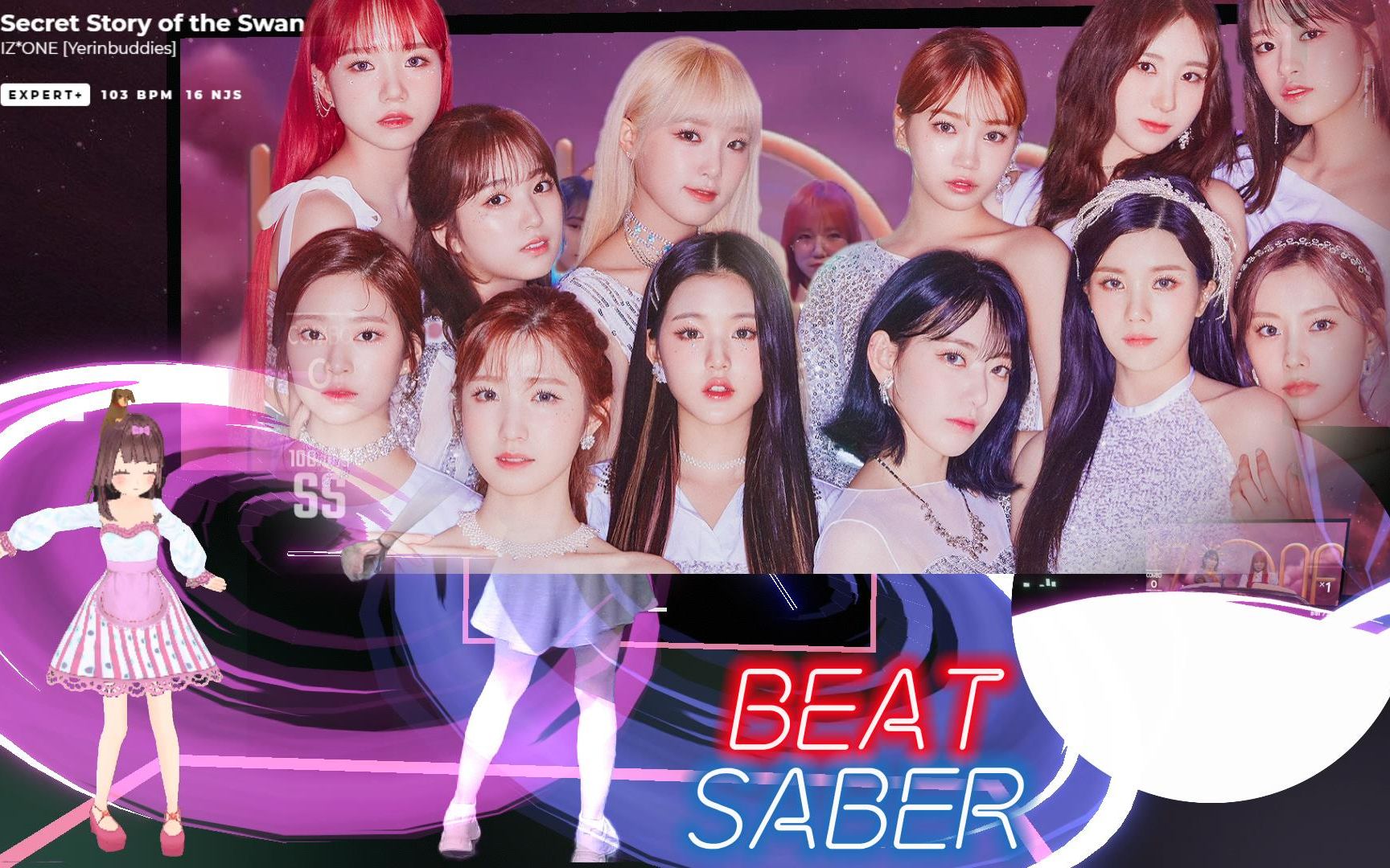 [beat saber节奏光剑]secret story of the swan - iz*one【中文字幕)