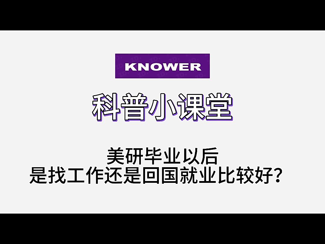 【美研|咨询故事】美研毕业以后是找工作还是回国就业比较好?哔哩哔哩bilibili