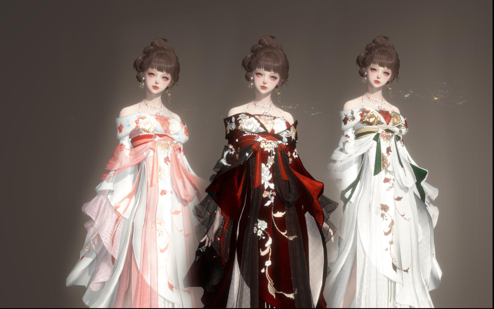 【逆水寒手游】新战令时装花萼繁舞染色