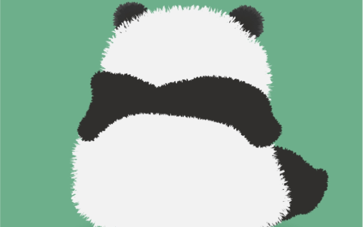 ai 绘制一个毛茸茸的熊猫背影