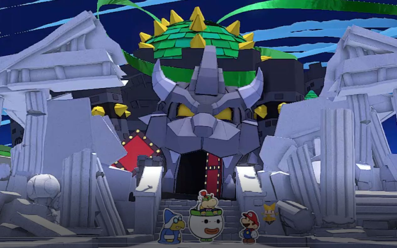 活动作品纸片马里奥酷霸王城堡绿色胶带桃花公主城堡折纸城堡战订书机