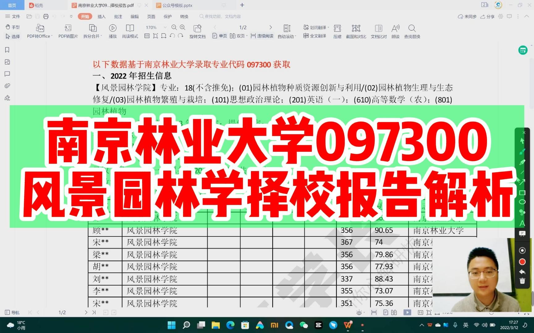 南京林业大学097300风景园林学择校报告解读哔哩哔哩bilibili