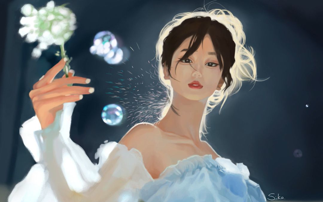 「板绘」逆光人像绘画过程