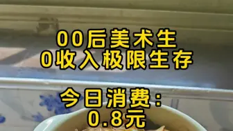 00后美术生0收入极限生存，今天吃炒粉丝