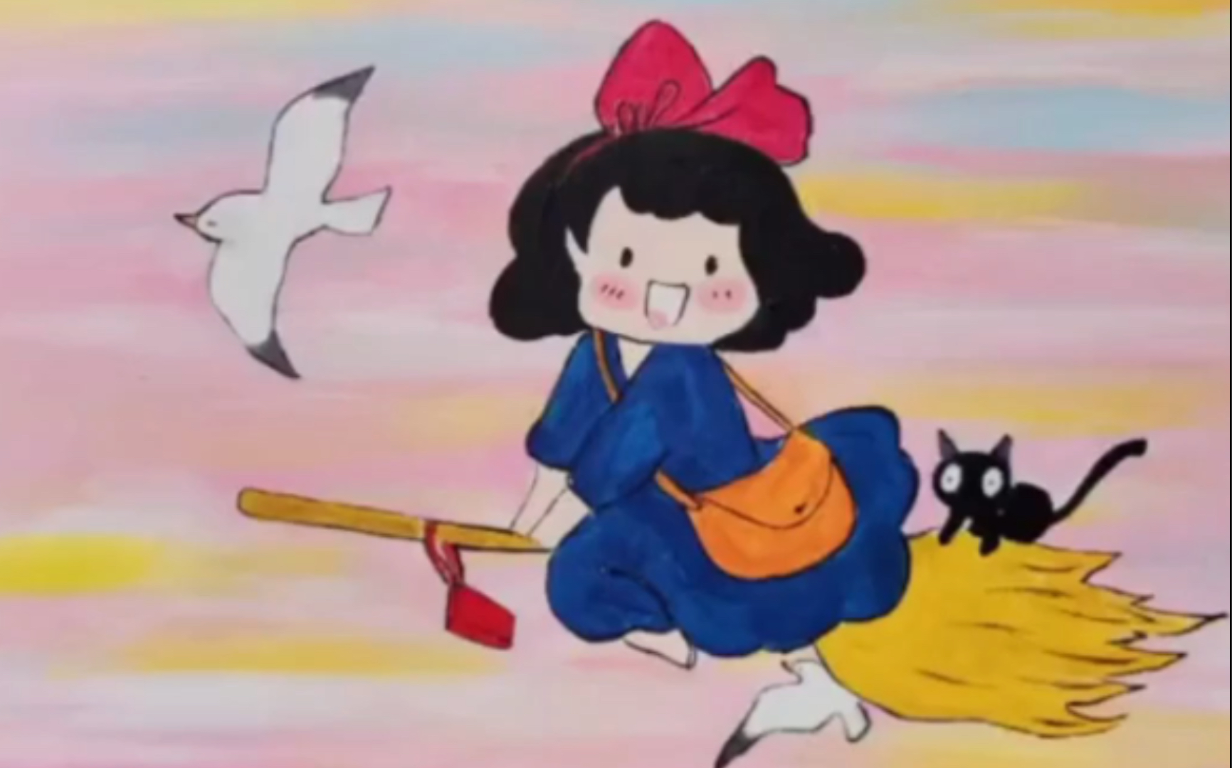 【油画】宫崎骏 零基础油画q版宫崎骏系列(四)你好,你的魔女外到了