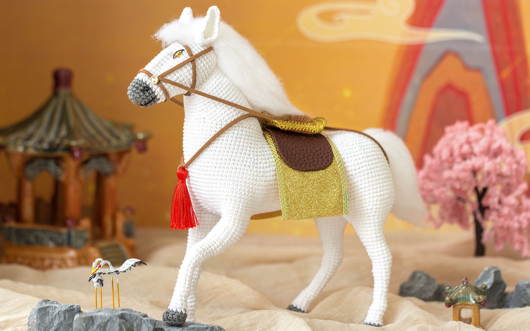 【sa1788_1】苏苏姐家_钩针指尖西游》系列-白龙马玩偶编织视频教程