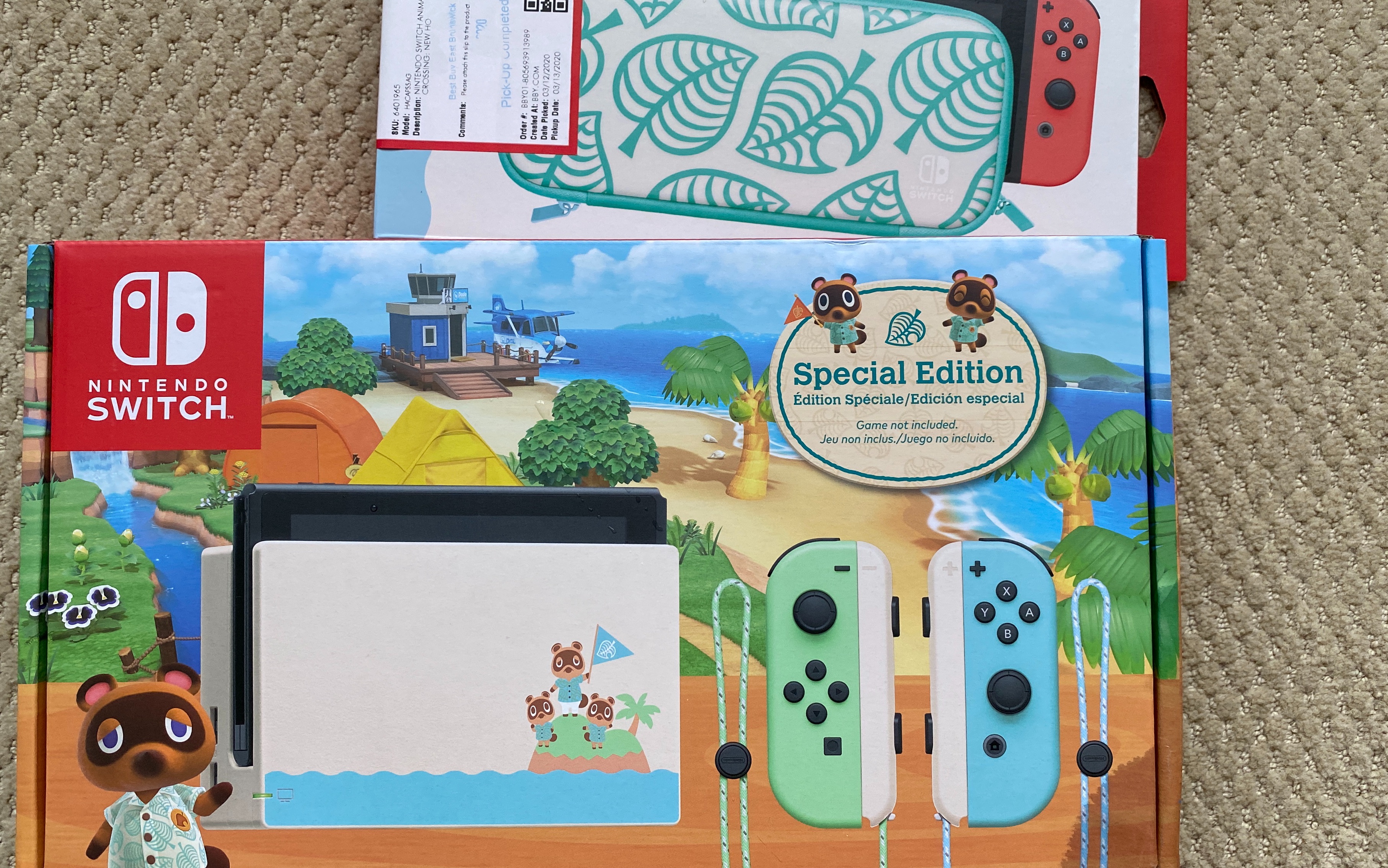 【动森限定】开箱nintendo switch动物之森限定机(和保护套)