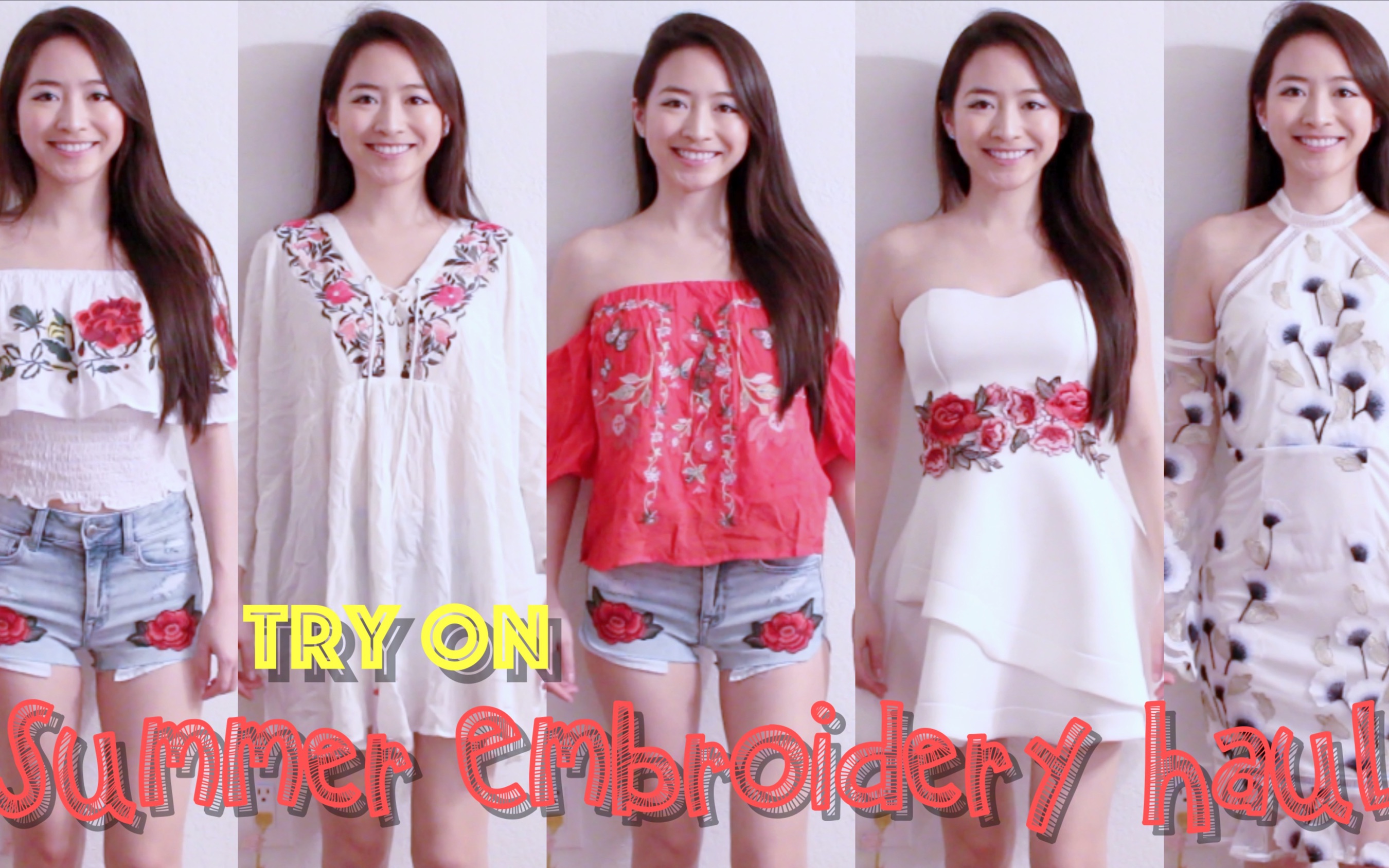 elaine hau - 夏天刺繡衣服購物分享 summer embroidery try on haul