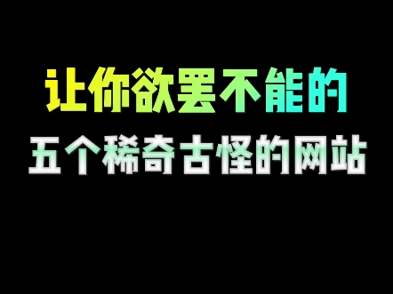 让你欲罢不能的五个奇怪网站,直接让你玩一天#电脑知识 #干货分享 #电脑小技巧 #网站 #实用小技巧哔哩哔哩bilibili