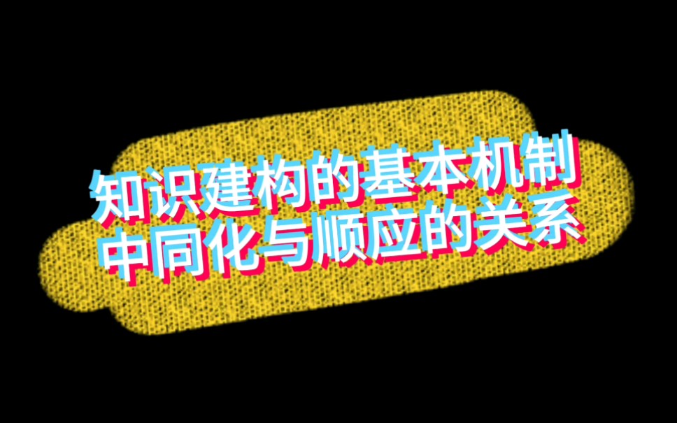 【鱼】知识建构基本机制中同化与顺应的关系哔哩哔哩bilibili