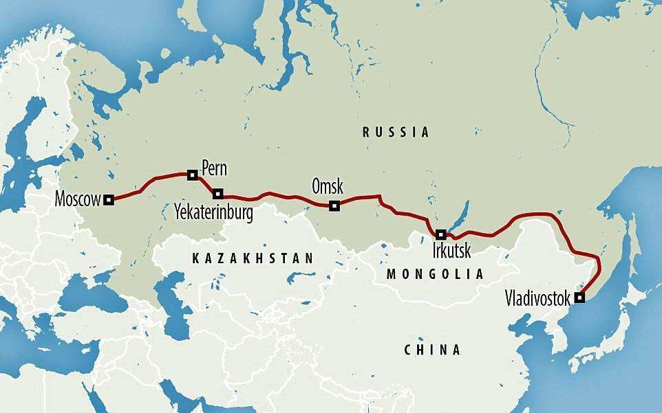 西伯利亚大铁路路线图图片