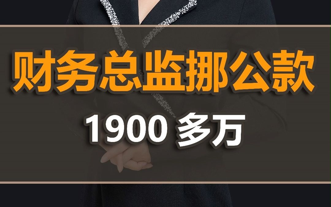 财务总监竟挪用公款1900多万!哔哩哔哩bilibili