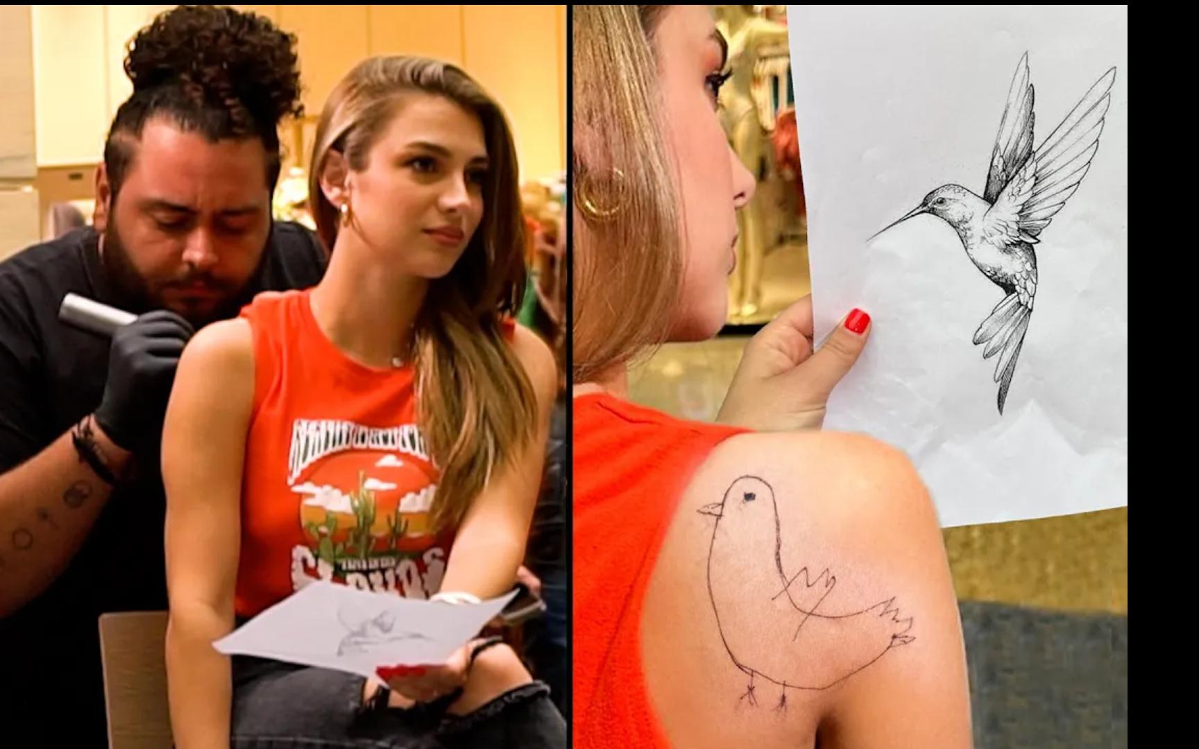 整蛊路人,想纹身一只鸟吗?你得到了一只鸡!