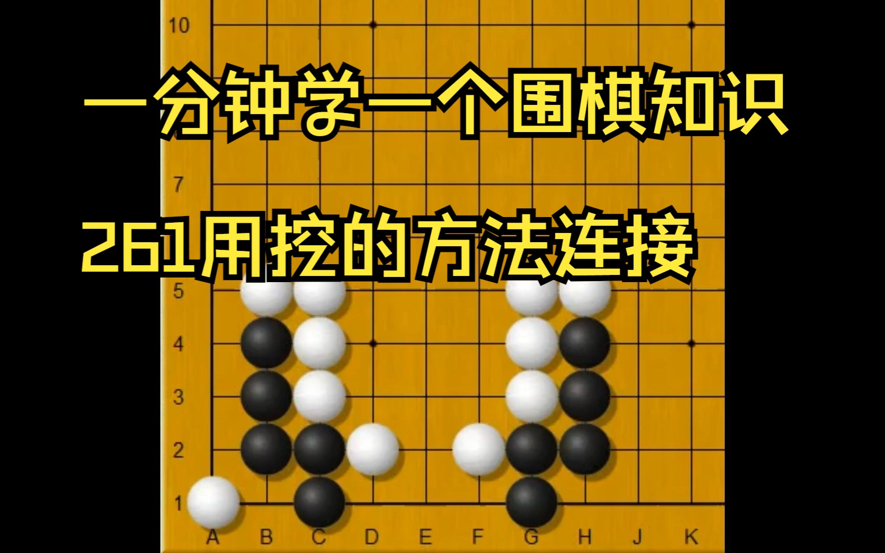 [图]一分钟学一个围棋知识261用挖的方法连接