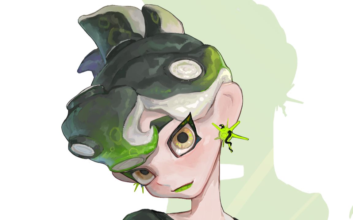 【绘画过程】花畑柴卡但是在splatoon啊啊啊!