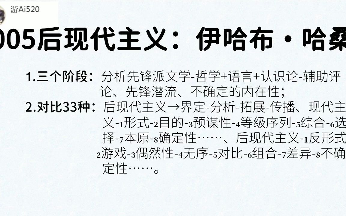 005哈桑:后现代主义、先锋文学、不确定的内在性、反形式哔哩哔哩bilibili