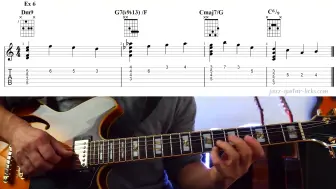 Download Video: 爵士吉他和弦旋律(Chord Melody)练习 - 2-5-1 进行