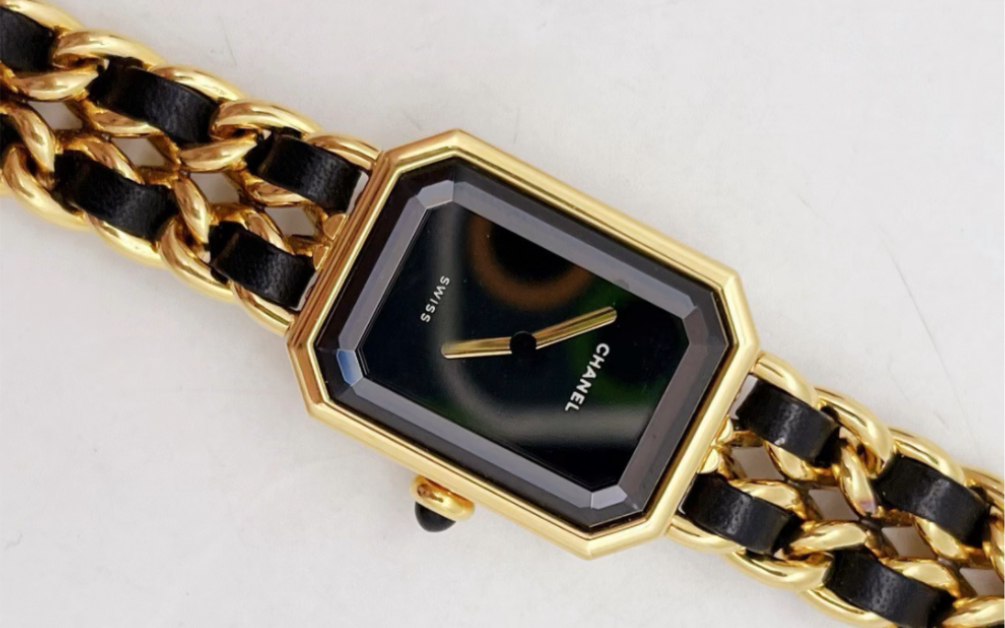天津中古店|香奈儿黑金方糖手表m号,成色很好