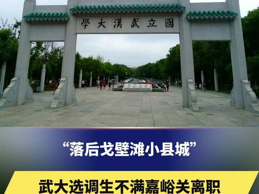 “落后戈壁滩小县城”武大选调生不满嘉峪关离职,武汉大学回应:不能代表武大的选调生群体哔哩哔哩bilibili