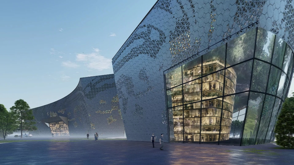 八边形建模的展馆设计