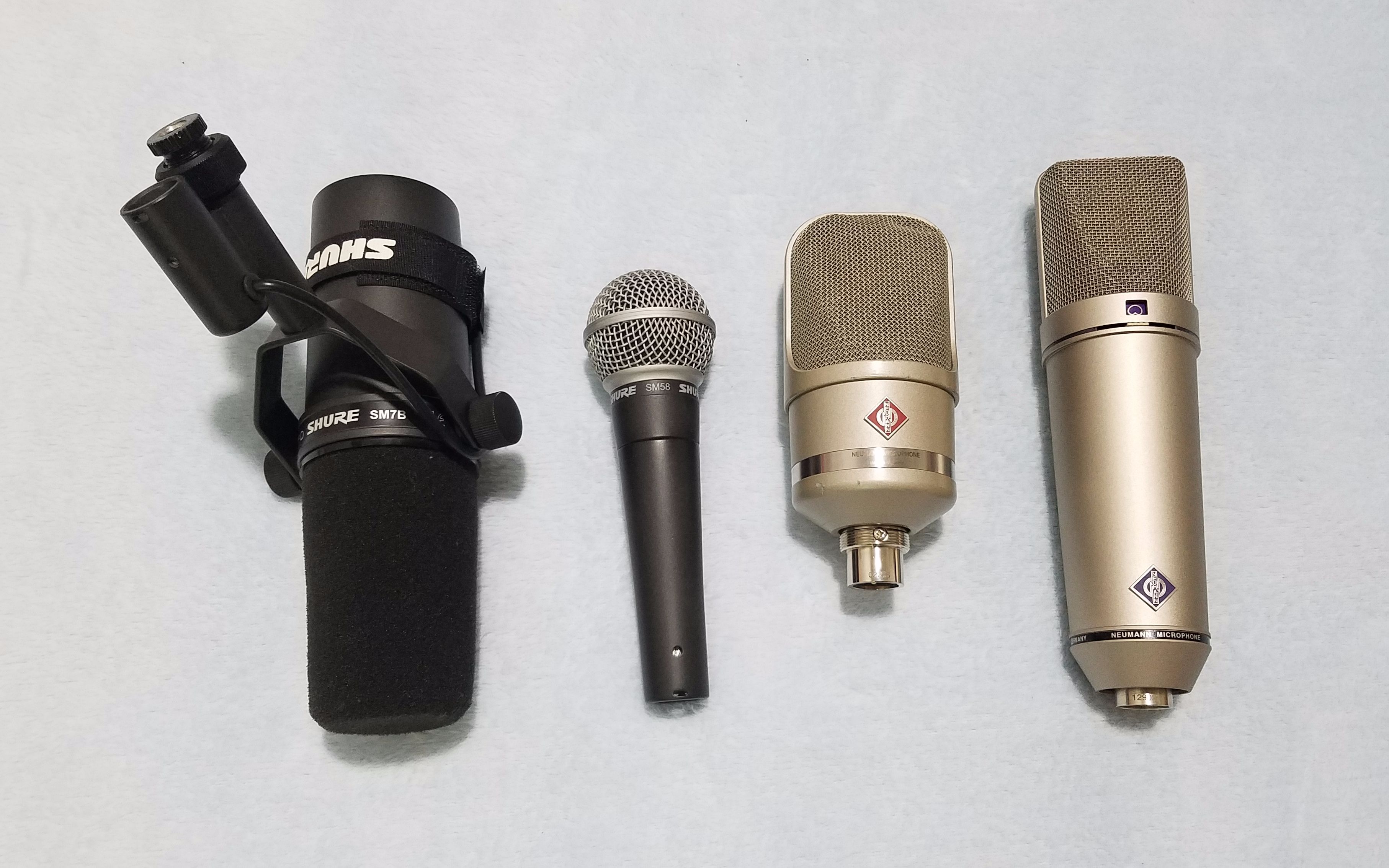 舒尔sm7b舒尔sm58纽曼u87ai麦克风音质对比测试