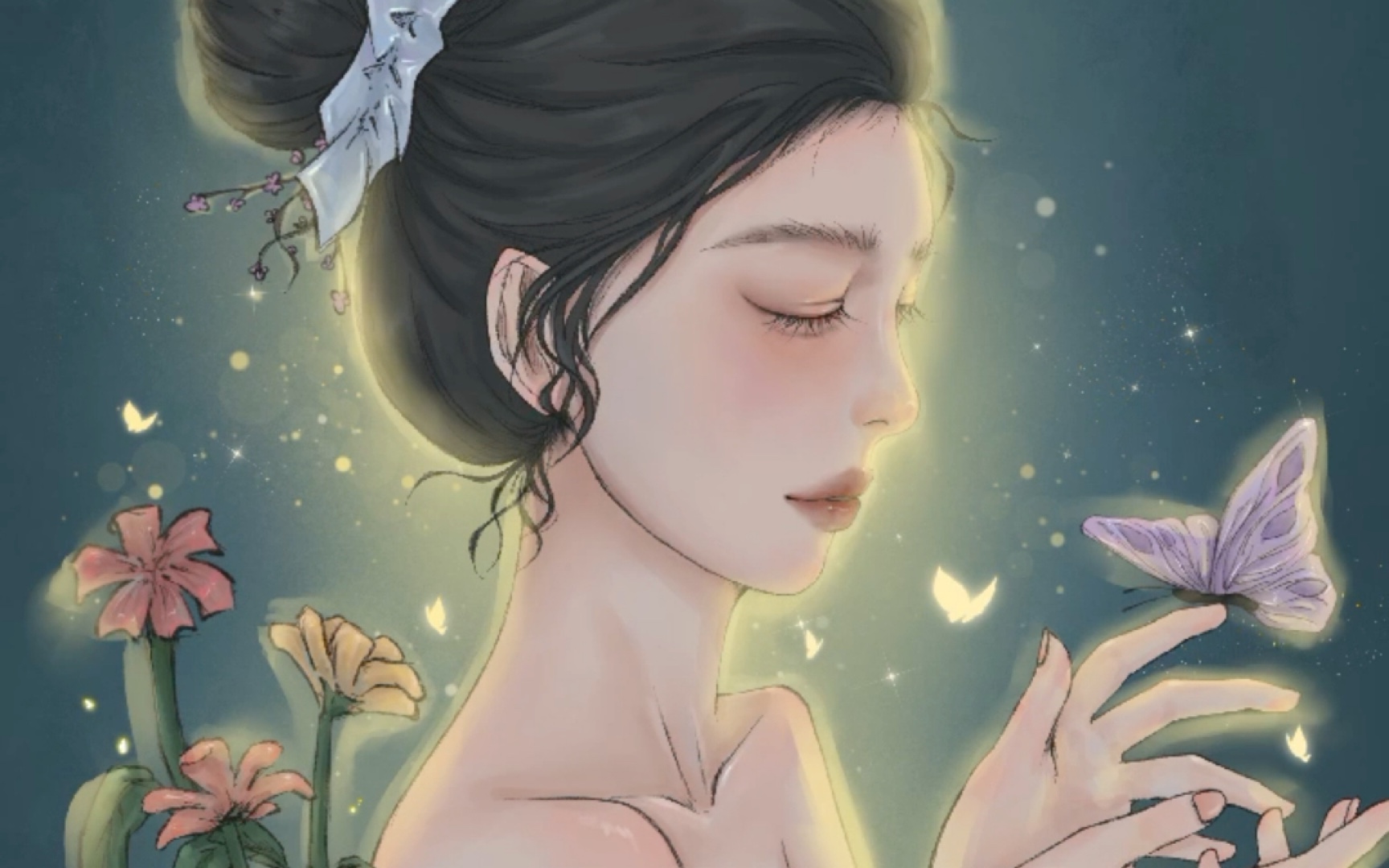 【绘画过程】逆光少女
