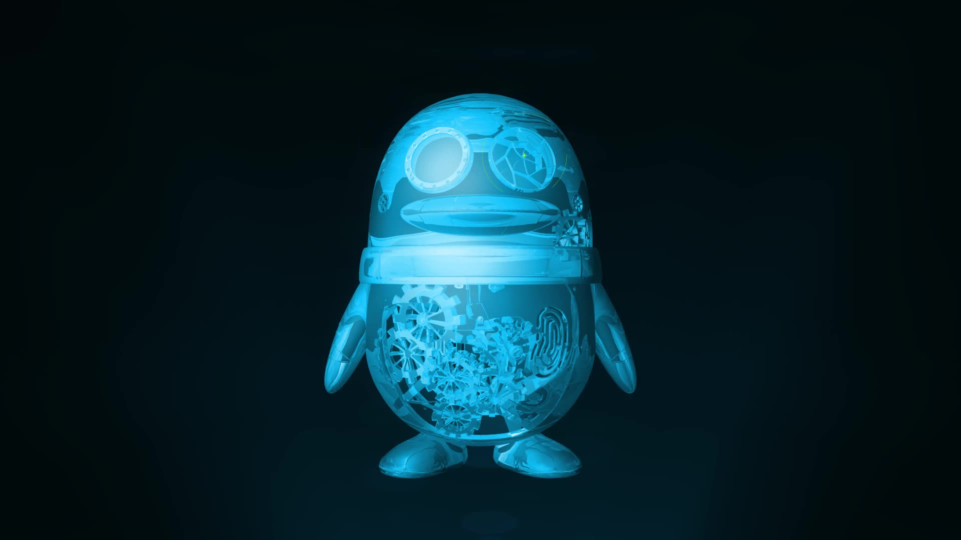 腾讯裸眼3d小企鹅全息投影