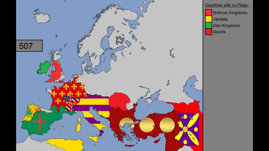 【历史地图】国旗欧洲地图(1