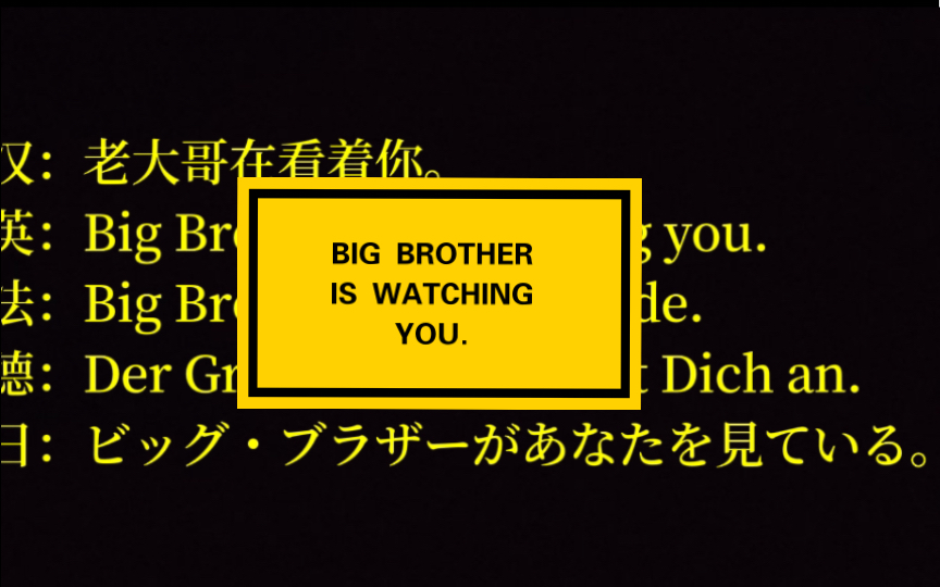 [图]【多语词句】34. BIG BROTHER IS WATCHING YOU.