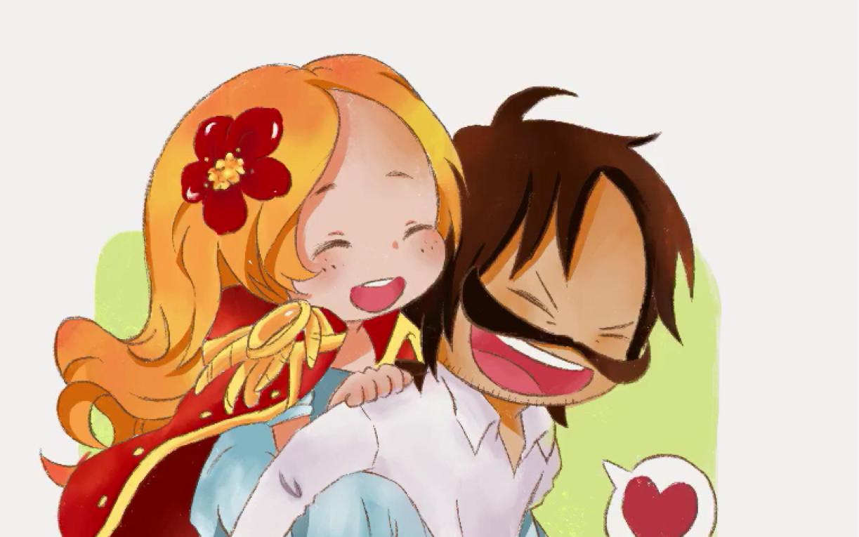 【板绘】【procreate】【one piece】罗杰&露玖(半临摹向