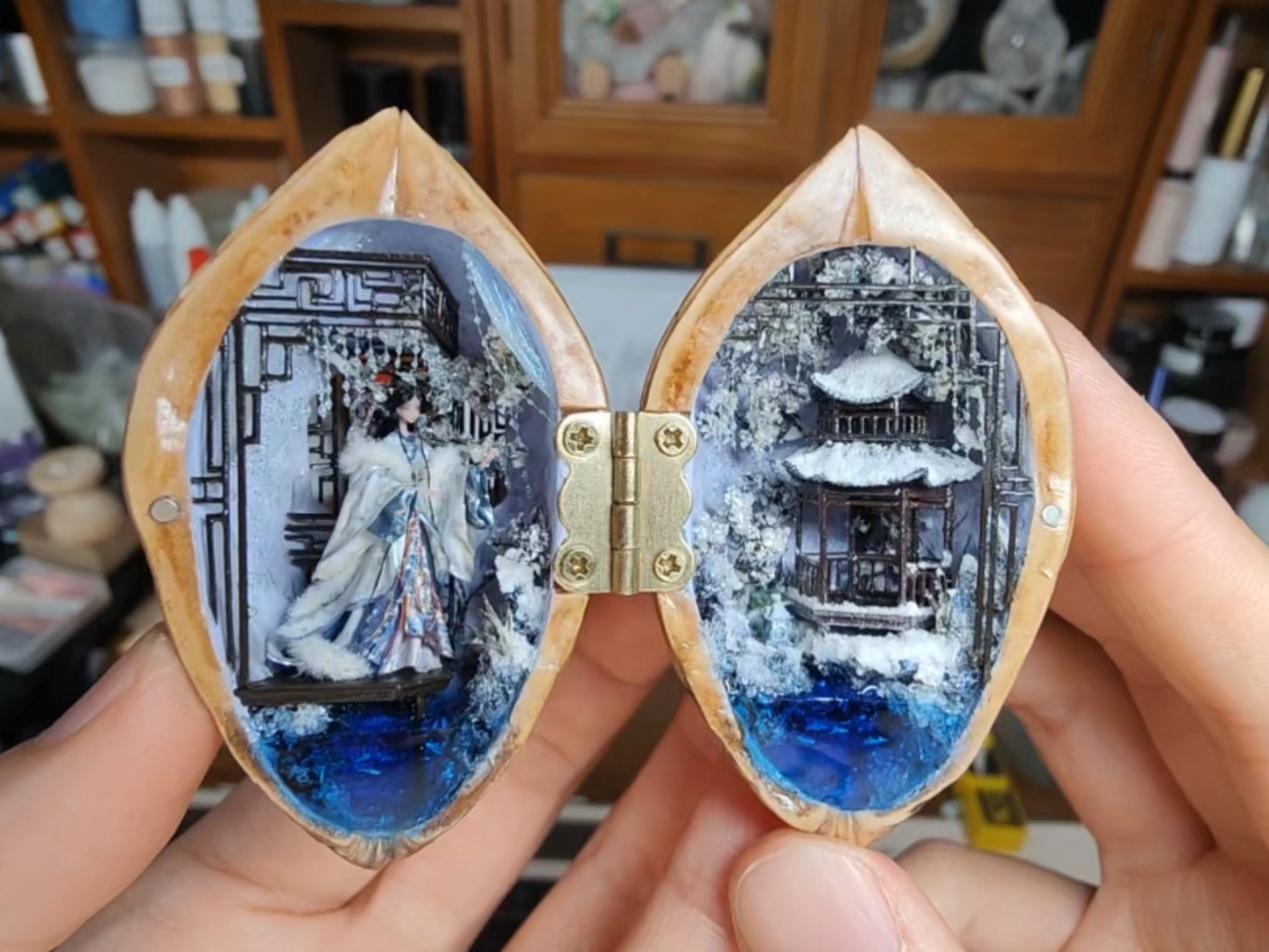 四季系列《冬》核桃小屋微缩迷你场景定制四季系列