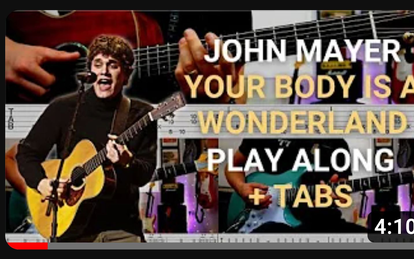 [图]【吉他教程】John Mayer - Your Body Is A Wonderland 动态吉他谱