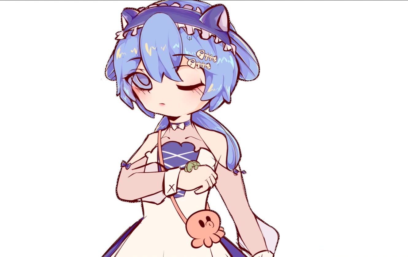 画一个薄海纸鱼女装