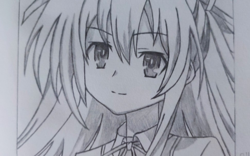 【画渣的手绘】临摹约会大作战--夜刀神十香_哔哩哔哩_bilibili