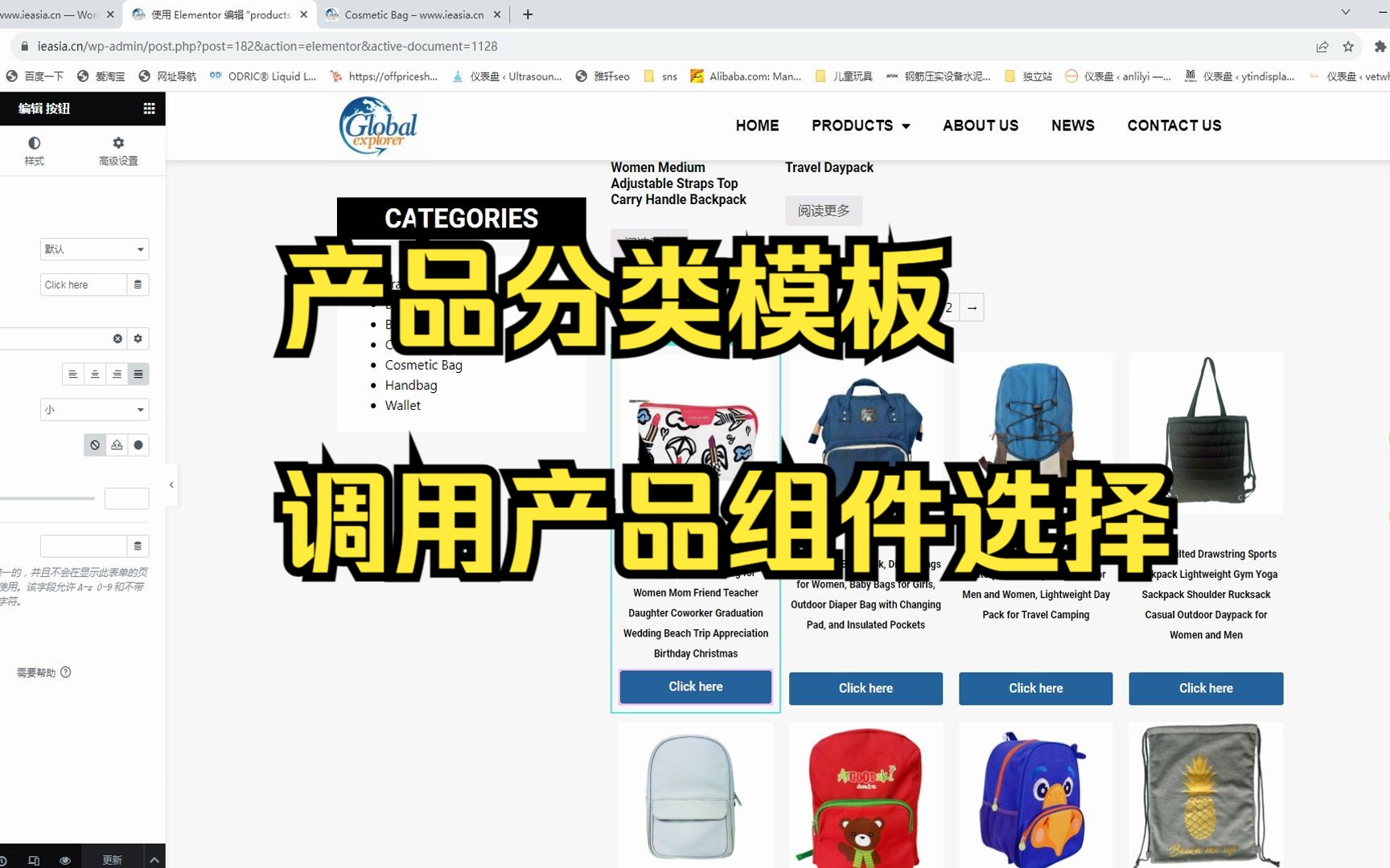 【WordPress外贸独立站建站教程】产品分类模板 调用产品组件选择哔哩哔哩bilibili