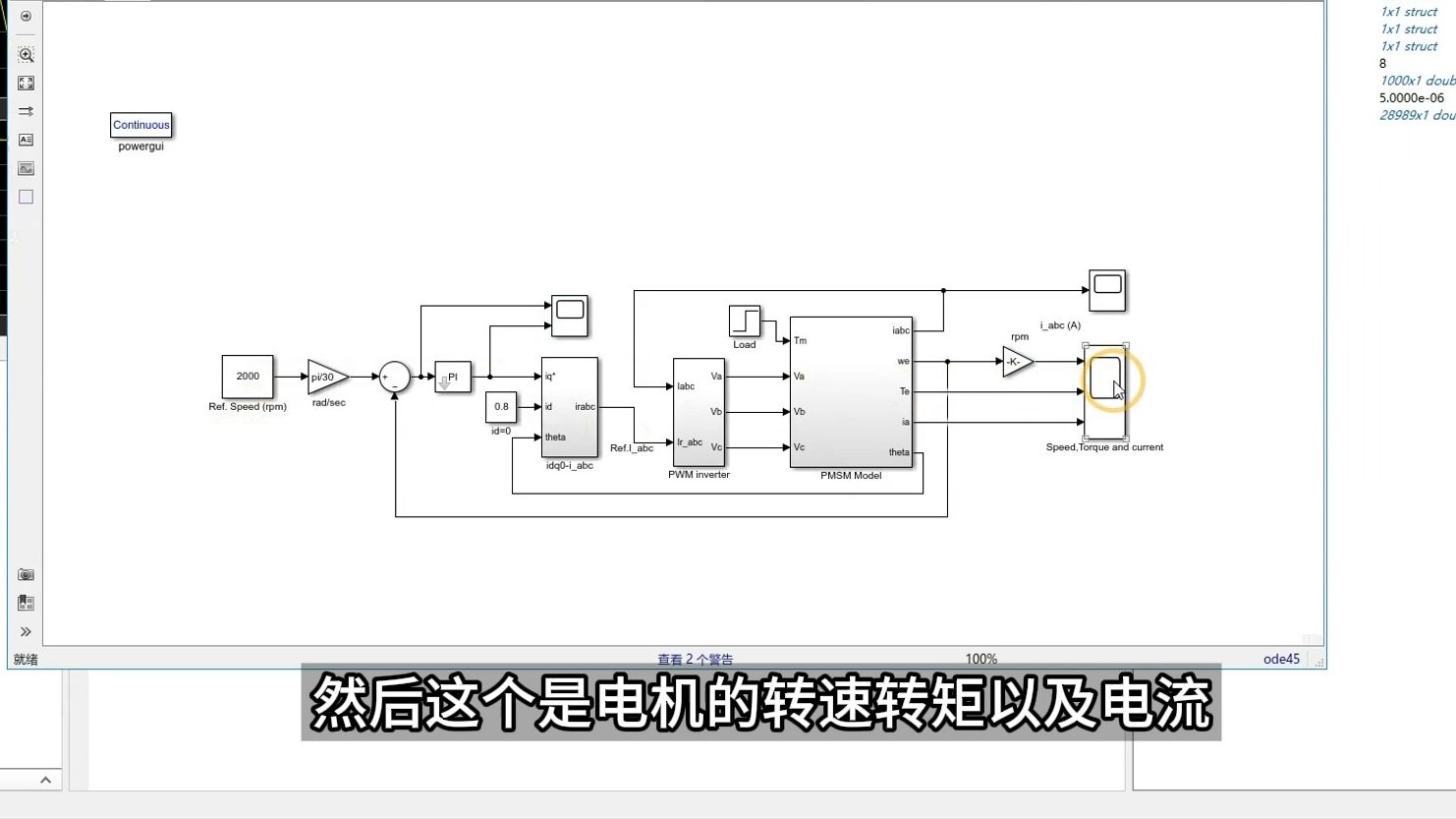 基于PI控制的PMSM永磁同步电机控制系统simulink建模与仿真哔哩哔哩bilibili