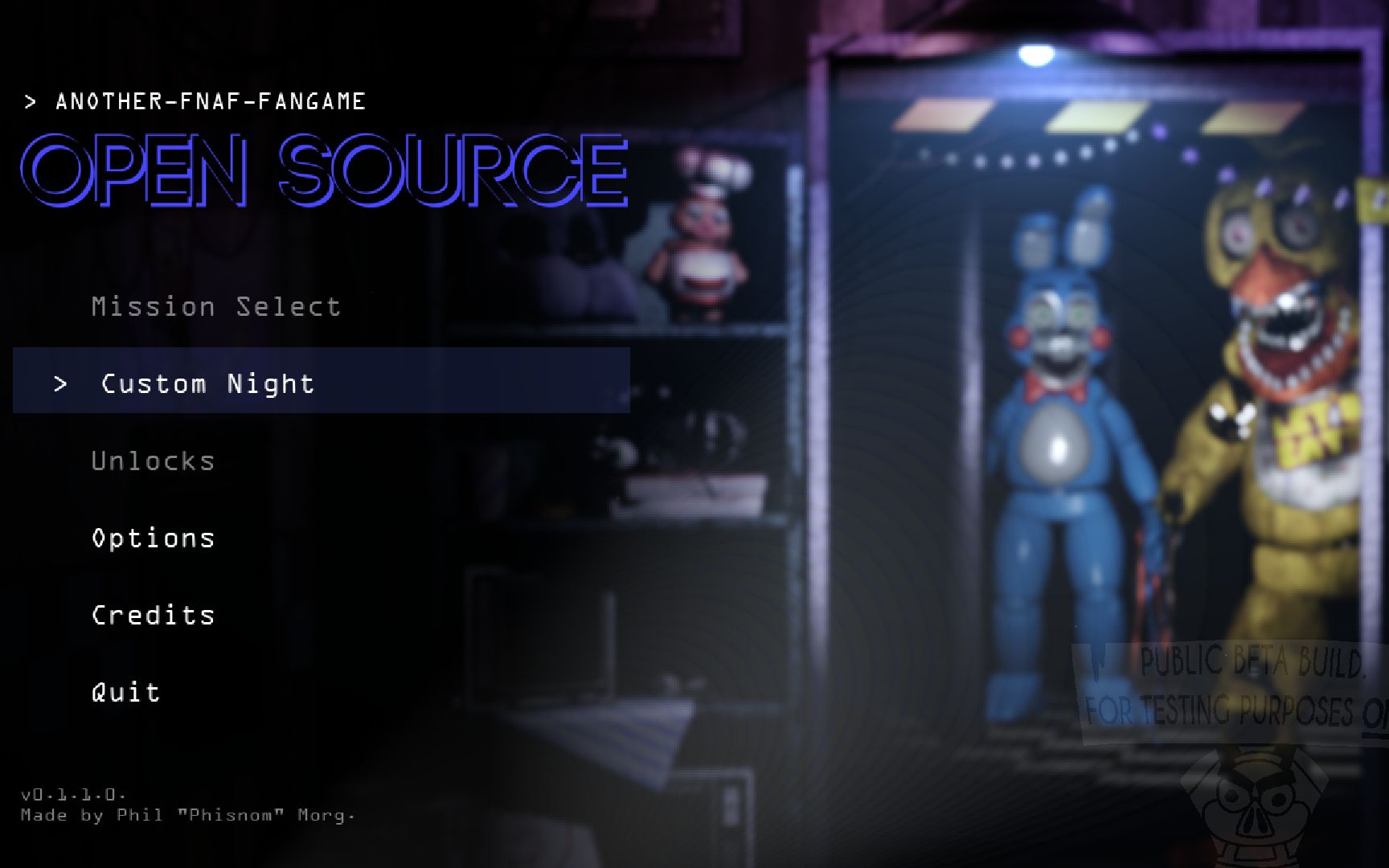 [图]《another fnaf fangame open source》（另一个fnaf同人游戏：开源）试玩，带下载地址