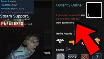 Tải video: xQc查看Steam个人资料惊讶发现自己被游戏开发者封禁