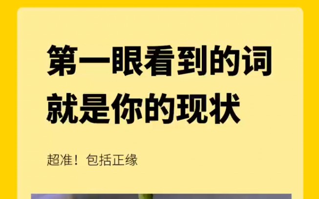 超准!第一眼看到的词,就是你当下的现状哔哩哔哩bilibili