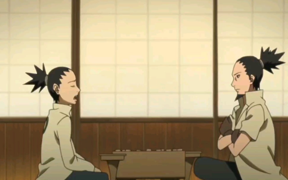 鹿丸父子下棋太过投入被手鞠暴打