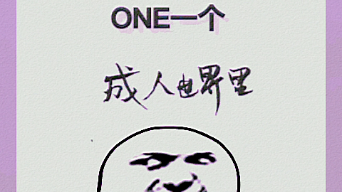成年人的世界一个就够了,致敬韩寒,one 一个!
