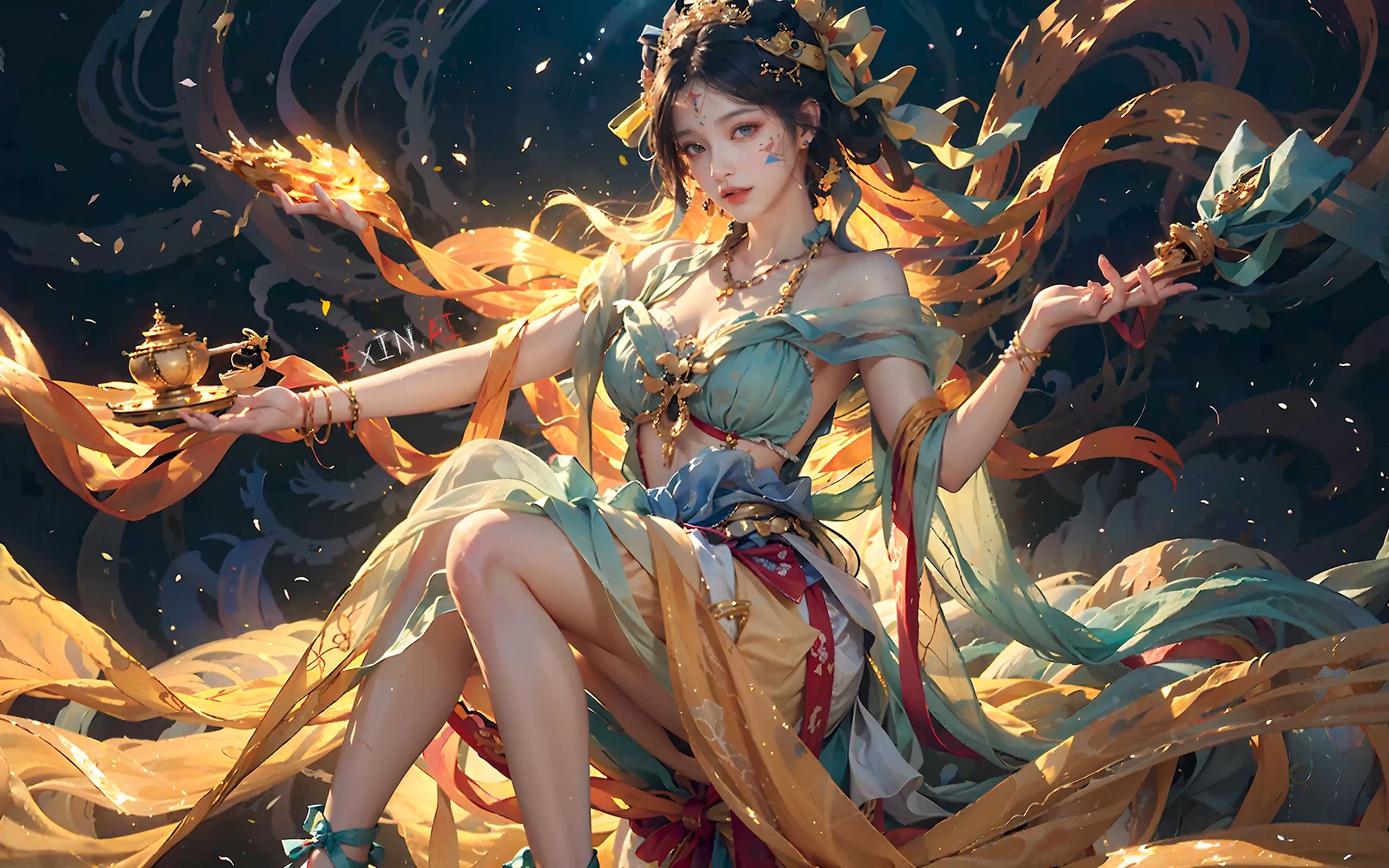 【6k图包】敦煌飞天羽衣舞,逸舞云中显神飞.