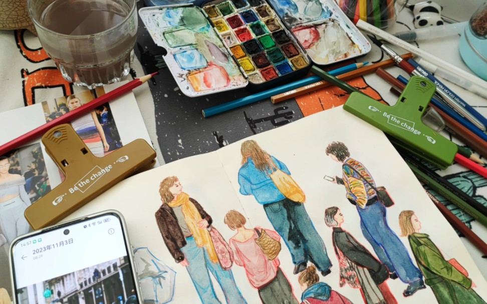 水彩人物手绘过程