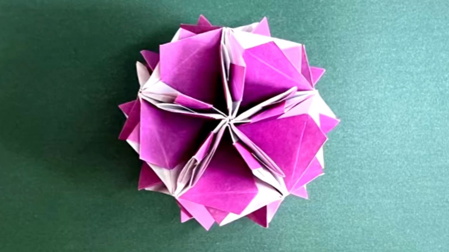 fendy tong violet折纸花球制作教程 origami violet kusudama