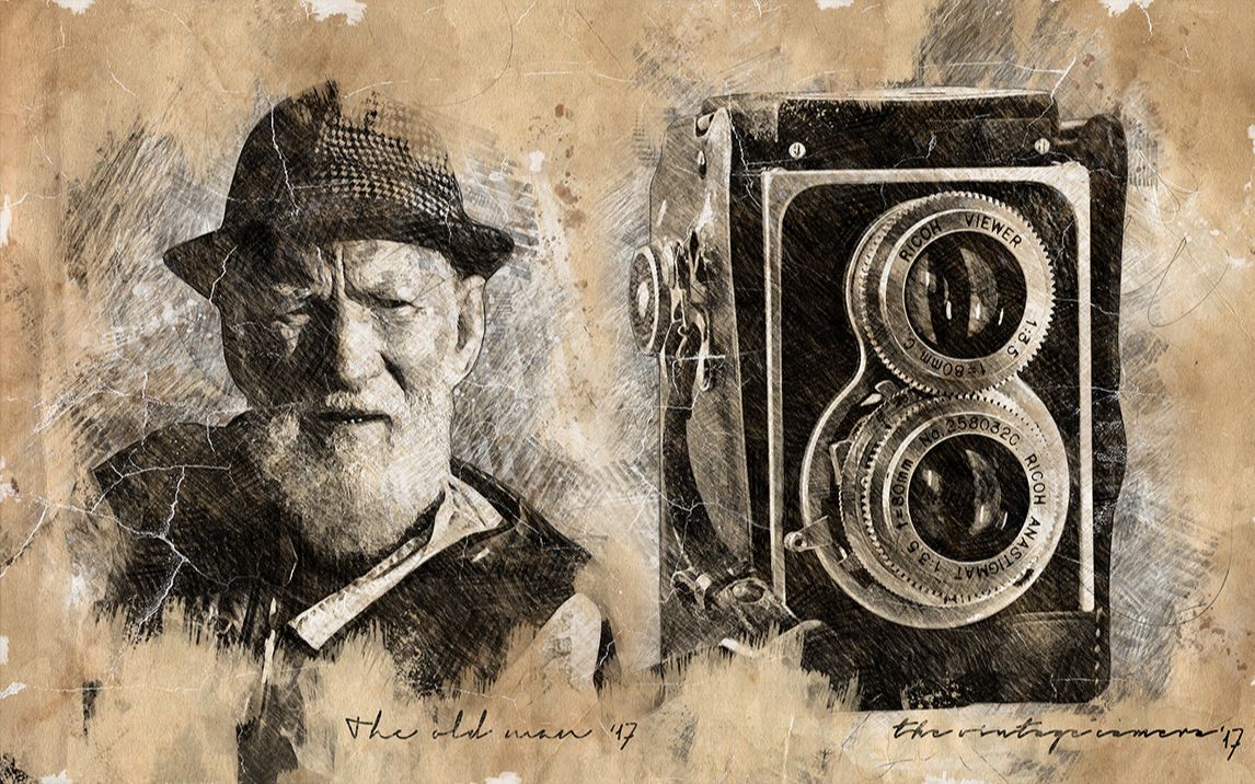 70年代农村发黄划痕老照片效果ps动作教程