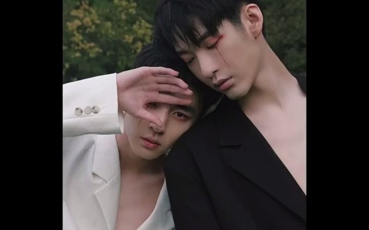 山水甲山7215黑白双子 |男生双人写真 l