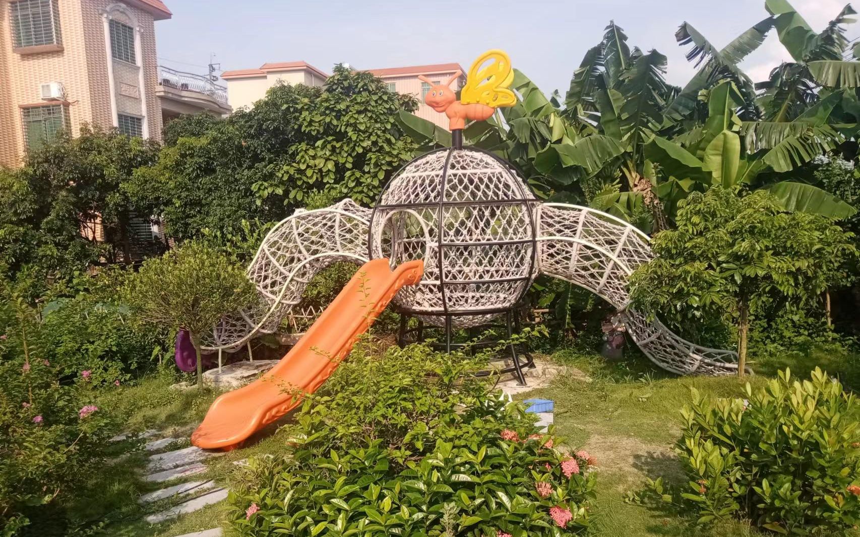 广州南沙农家乐农庄户外无动力游乐设施 儿童攀爬滑梯组合大型儿童