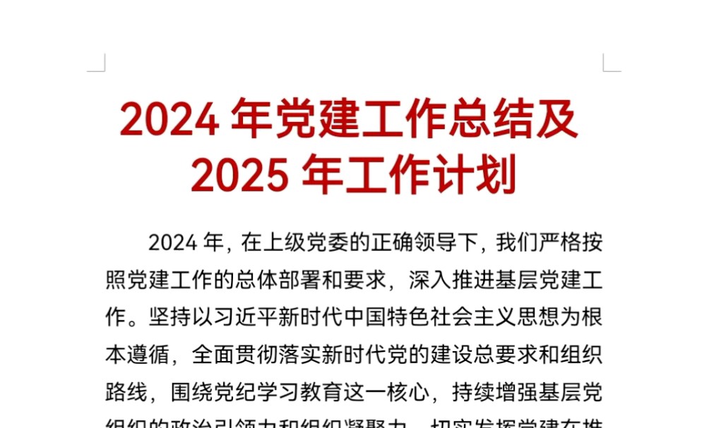 2024年党建工作总结及2025年工作计划哔哩哔哩bilibili