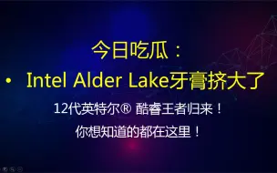 Download Video: Intel牙膏挤大了，十二代酷睿Alder lake产品解读