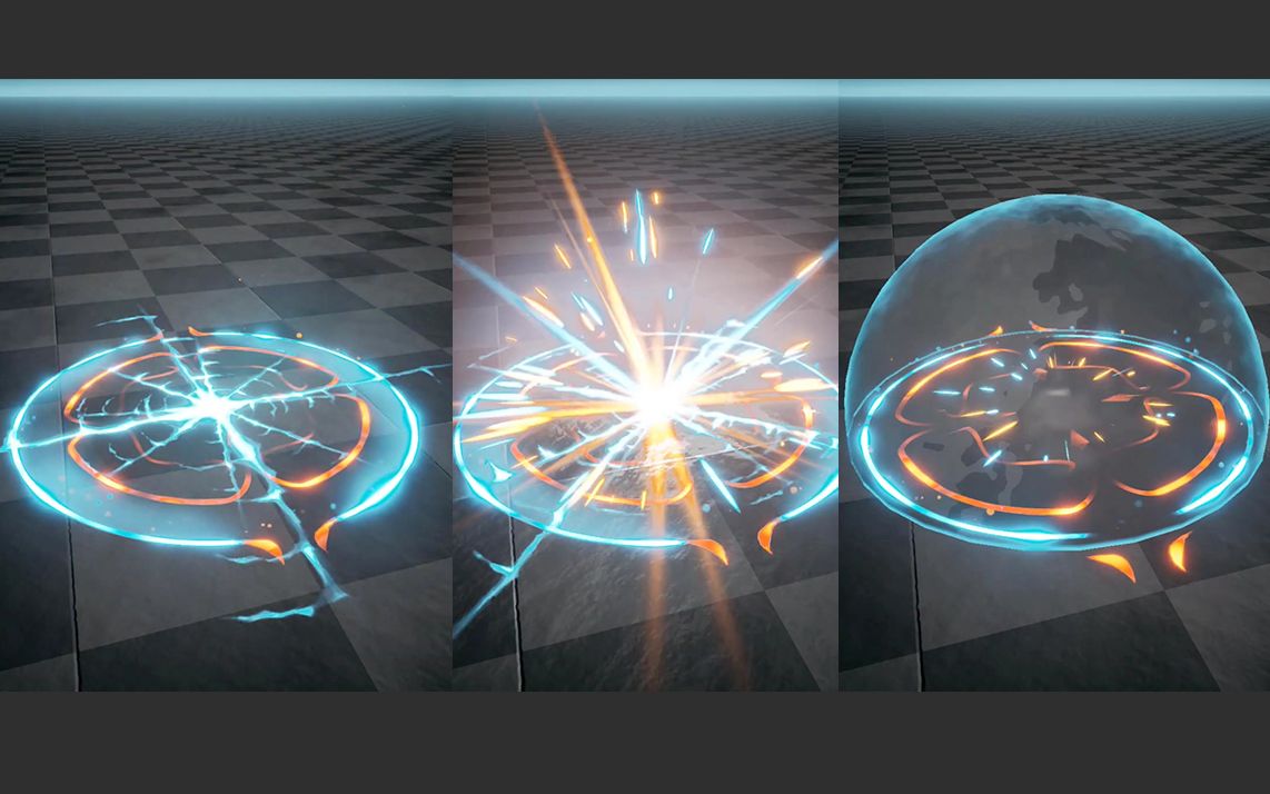 中英字幕 ue4 26制作防御盾特效效果全流程